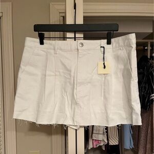 NWT Francesca's White Frayed Hem Skort